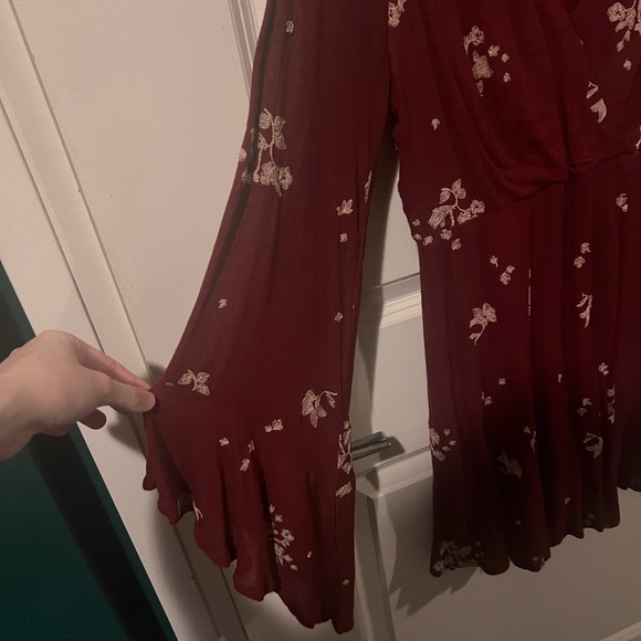 Burgundy Bohemian Dress - Picture 2 of 6